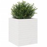 Jardinière blanc 40x40x46 cm bois de pin massif 