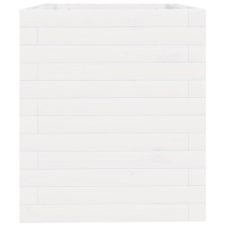 Jardinière blanc 40x40x46 cm bois de pin massif 