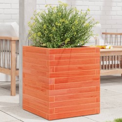 Jardinière cire marron 40x40x46 cm bois de pin massif 