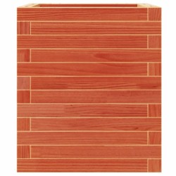Jardinière cire marron 40x40x46 cm bois de pin massif 