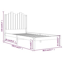 Cadre de lit sans matelas bois massif 