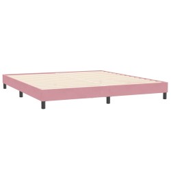 Cadre de lit sans matelas rose 200x220 cm velours 