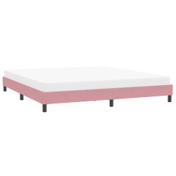 Cadre de lit sans matelas rose 200x220 cm velours 