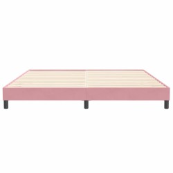 Cadre de lit sans matelas rose 200x220 cm velours 