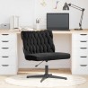 Chaise pivotante de bureau noir bouclé comme de la laine tissu 