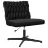 Chaise pivotante de bureau noir bouclé comme de la laine tissu 