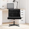 Chaise pivotante de bureau noir bouclé comme de la laine tissu 