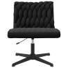 Chaise pivotante de bureau noir bouclé comme de la laine tissu 