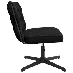 Chaise pivotante de bureau noir bouclé comme de la laine tissu 