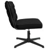 Chaise pivotante de bureau noir bouclé comme de la laine tissu 