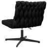 Chaise pivotante de bureau noir bouclé comme de la laine tissu 