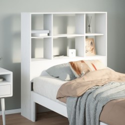 Tête de lit avec rangement blanc 90 cm bois massif de pin 