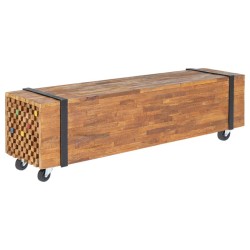 Meuble TV 110x30x32,5 cm Bois de teck massif 