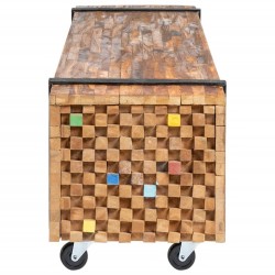 Meuble TV 110x30x32,5 cm Bois de teck massif 