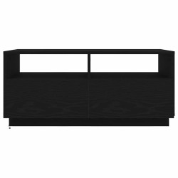 Table basse avec lumières LED chêne noir 90x49x40 cm 