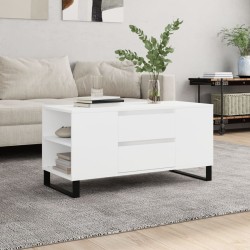 Table basse blanc 102x44,5x50 cm bois d'ingénierie 