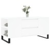 Table basse blanc 102x44,5x50 cm bois d'ingénierie 