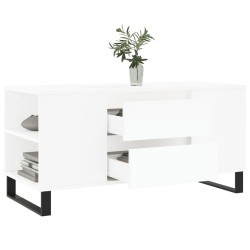 Table basse blanc 102x44,5x50 cm bois d'ingénierie 