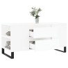 Table basse blanc 102x44,5x50 cm bois d'ingénierie 