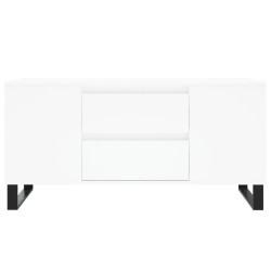 Table basse blanc 102x44,5x50 cm bois d'ingénierie 