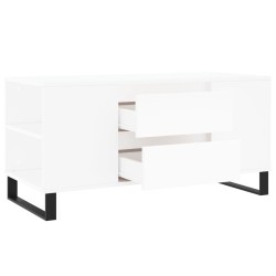 Table basse blanc 102x44,5x50 cm bois d'ingénierie 