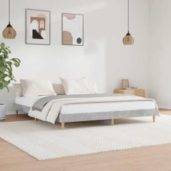 Cadre de lit sans matelas gris béton 120x200 cm 