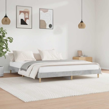 Cadre de lit sans matelas gris béton 120x200 cm 