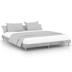 Cadre de lit sans matelas gris béton 120x200 cm 