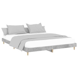Cadre de lit sans matelas gris béton 120x200 cm 