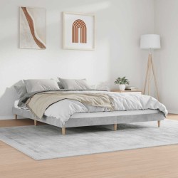 Cadre de lit sans matelas gris béton 120x200 cm 