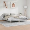 Cadre de lit sans matelas gris béton 120x200 cm 