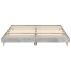 Cadre de lit sans matelas gris béton 120x200 cm 