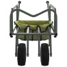 Chariot de pêche vert avec 2 roues acier enduit de poudre 