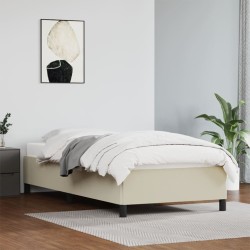 Cadre de lit sans matelas crème 90x190 cm similicuir 