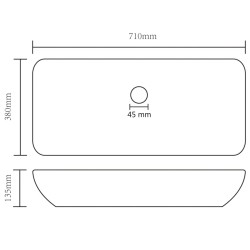 Lavabo de luxe rectangulaire Vert foncé mat 71x38 cm Céramique 