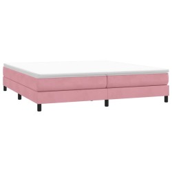 Sommier à lattes de lit sans matelas rose 200x220 cm velours 