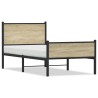 Cadre de lit en métal sans matelas chêne sonoma 107x203 cm 