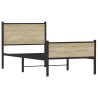 Cadre de lit en métal sans matelas chêne sonoma 107x203 cm 