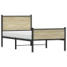 Cadre de lit en métal sans matelas chêne sonoma 107x203 cm 