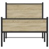 Cadre de lit en métal sans matelas chêne sonoma 107x203 cm 