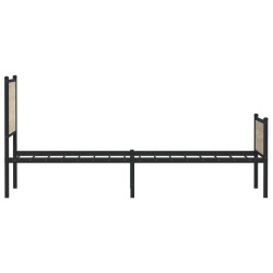 Cadre de lit en métal sans matelas chêne sonoma 107x203 cm 