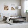 Cadre de lit métal sans matelas et tête de lit blanc 183x213 cm 