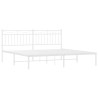 Cadre de lit métal sans matelas et tête de lit blanc 183x213 cm 
