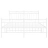 Cadre de lit métal sans matelas et pied de lit blanc 135x190 cm 