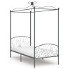 Cadre de lit à baldaquin sans matelas gris métal 100x200 cm 