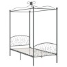 Cadre de lit à baldaquin sans matelas gris métal 100x200 cm 