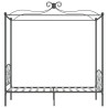 Cadre de lit à baldaquin sans matelas gris métal 100x200 cm 