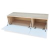 Meuble TV bois d’ingénierie 120x40x34cm Chêne et blanc brillant 