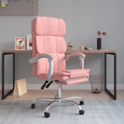 Fauteuil inclinable de bureau Rose Similicuir 