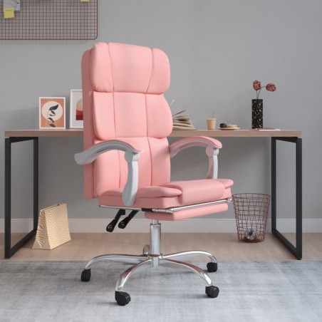 Fauteuil inclinable de bureau Rose Similicuir 